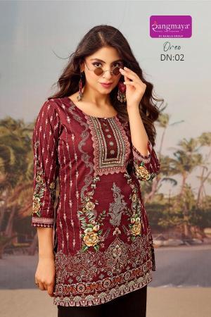 Rangmaya oreo short top wholesale market of kurtis in ludhiana